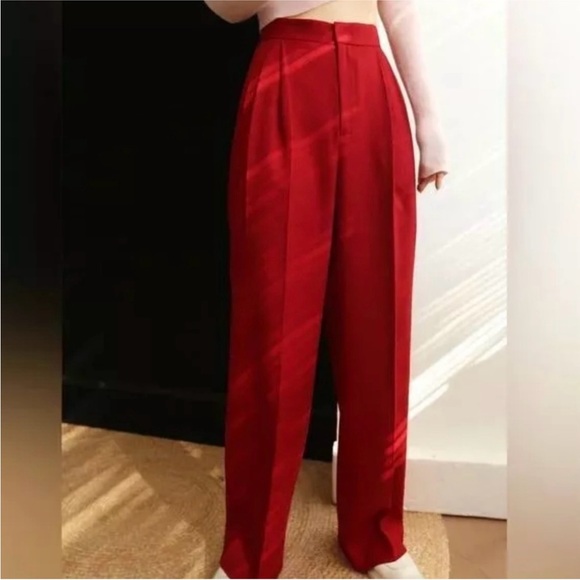 COMMENSE Middle Waist Pleated Tapered Pants - Picture 1 of 5